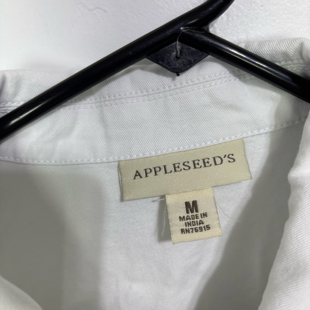 Appleseed's Medium Women Blazer Jacket Lightweight White Button Front Pockets - Picture 2 of 10